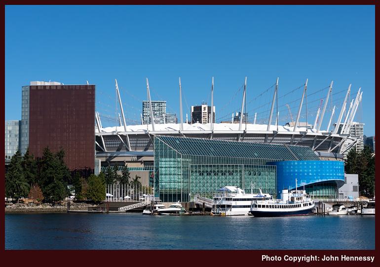 BC Place Stadium as seen from False Creek, Vancouver, British Columbia, Canada