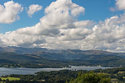 Looking towards Langdale Pikes from Orrest Head, Windermere, Cumbria, England