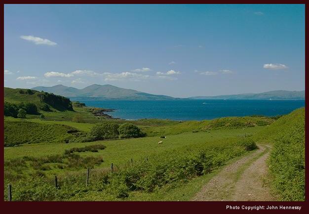View up the Sound of Mull from Kerrera, Argyll, Scotland