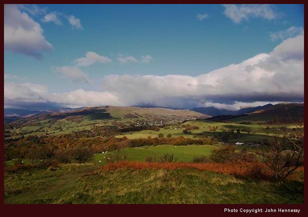 Looking north from Orrest Head in November, Windermere, Cumbria, England