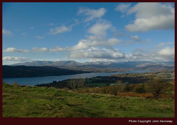Windermere from Orrest Head in the month of November, Cumbria, England