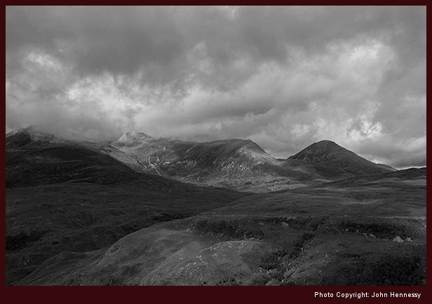 Some of the Mamores as seen from the West Highland Way on the approach to Kinlochleven, Lochaber, Scotland