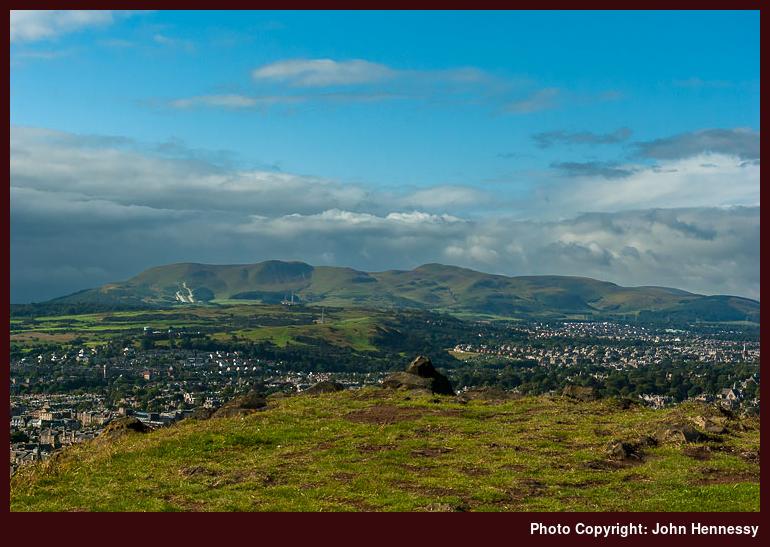 Pentland Hills from Salisbury Crags, Holyrood Park, Edinburgh