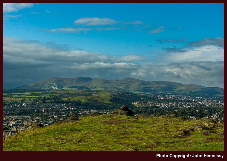 Pentland Hills from Salisbury Crags, Holyrood Park, Edinburgh