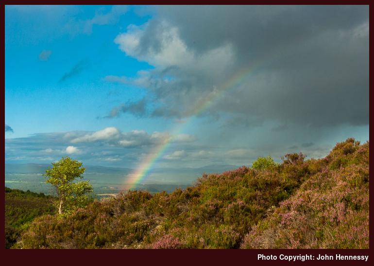 Rainbow as seen from Craigellachie NNR, Aviemore, Strathspey, Scotland