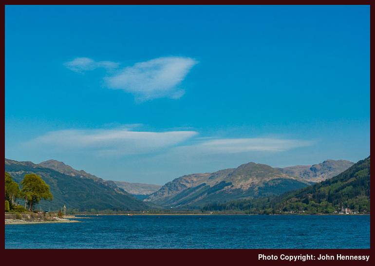 Looking up Holy Loch from south of Lazaretto Point, Ardnadam, Argyll, Scotland