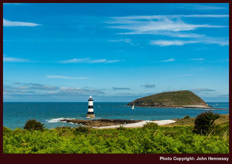 Trywyn Du Lighthouse and Ynys Seiriol, Llangoed, Anglesey, Wales