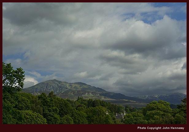 Close up view of Ben Vrackie from near hydroelectric station, Pitlochry, Perthshire, Scotland