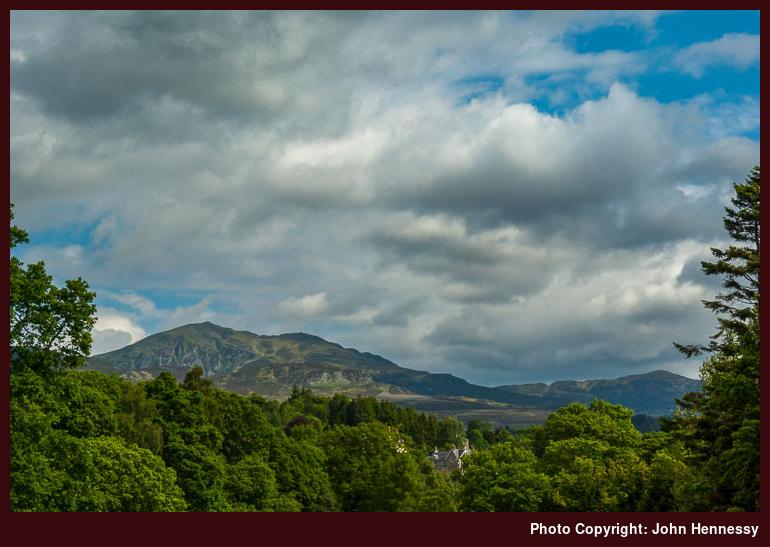 Close up view of Ben Vrackie from near hydroelectric station, Pitlochry, Perthshire, Scotland