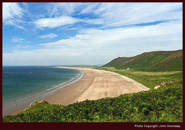Rhossili Bay and Rhosilli Down, Rhosilli, Gower, Wales