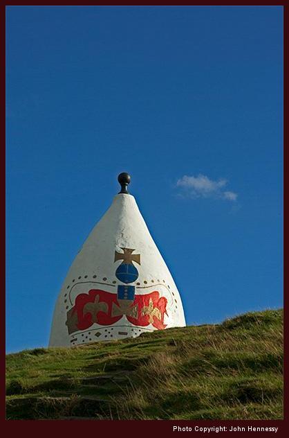 White Nancy with Diamond Jubilee paintwork as seen from below, Bollington, Cheshire, England