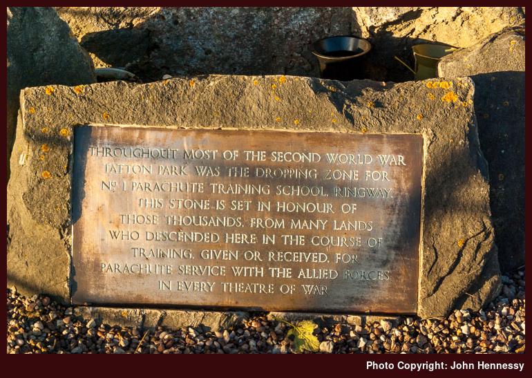 World War 2 Memorial Stone Plaque, Tatton Park, Knutsford, Cheshire, England