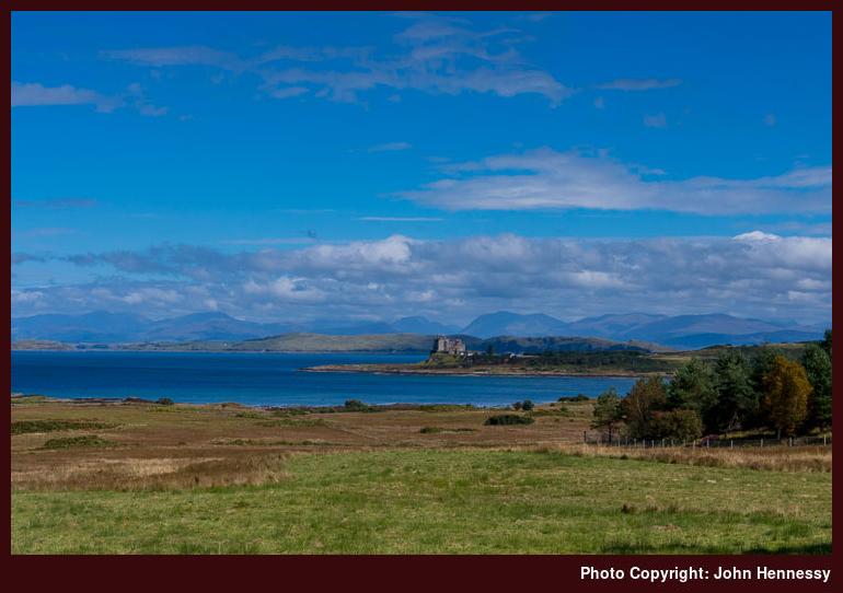 Looking across Duart Bay towards Duart Castle, Isle of Mull, Argyll & Bute, Scotland