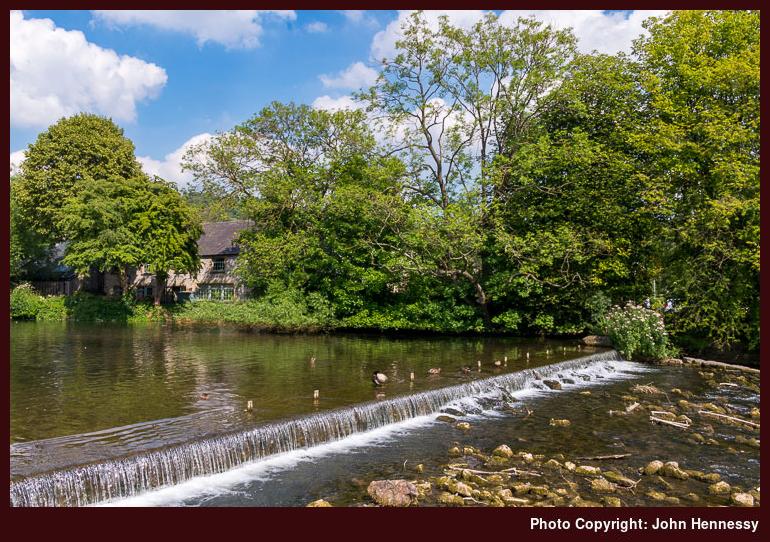 Weir on the River Wye near Bakewell, Derbyshire, England