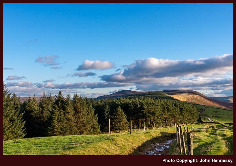 View east from Wooler Knoll, Hope, Derbyshire, England