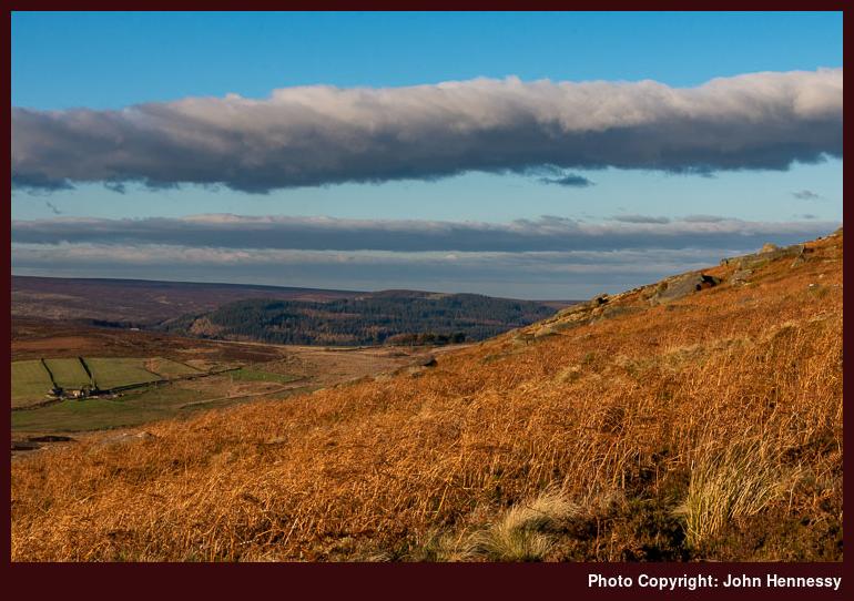 Howden Moors and Bradfield Moors as seen from near Stanage End, Hollow Meadows, Derbyshire, England
