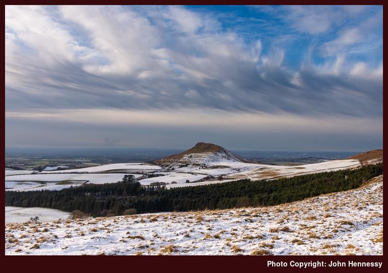 Roseberry Topping in Snow, Great Ayton, North Yorkshire, England