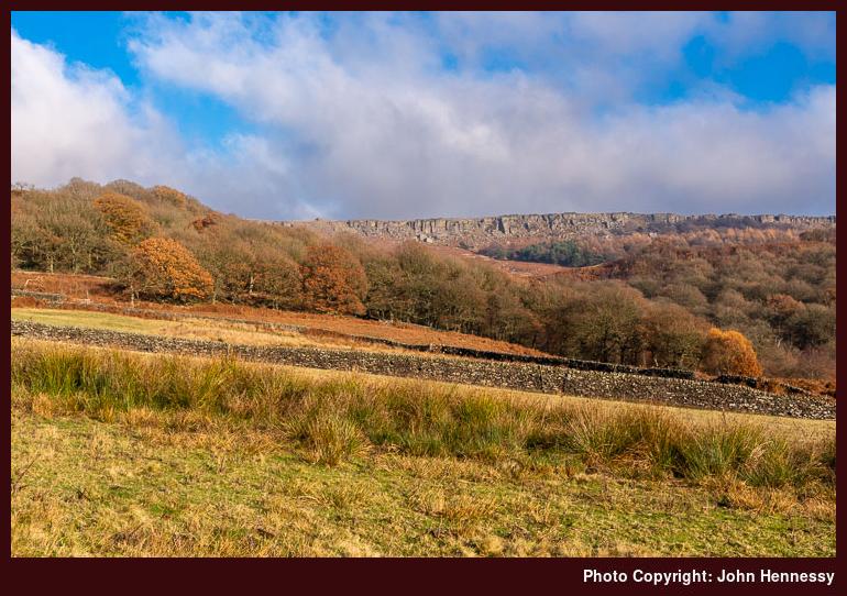 Stanage Edge from near Green's House, Hathersage, Derbyshire, England