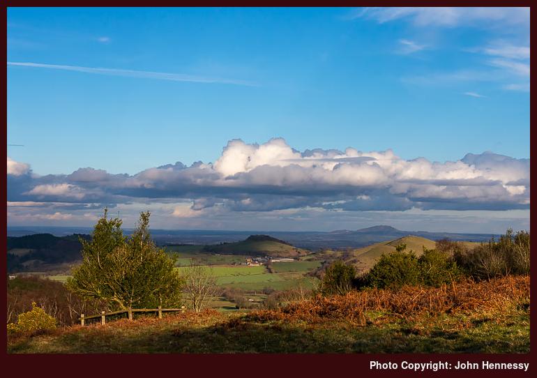 Looking east from the Hollies, Snailbeach, Shropshire, England