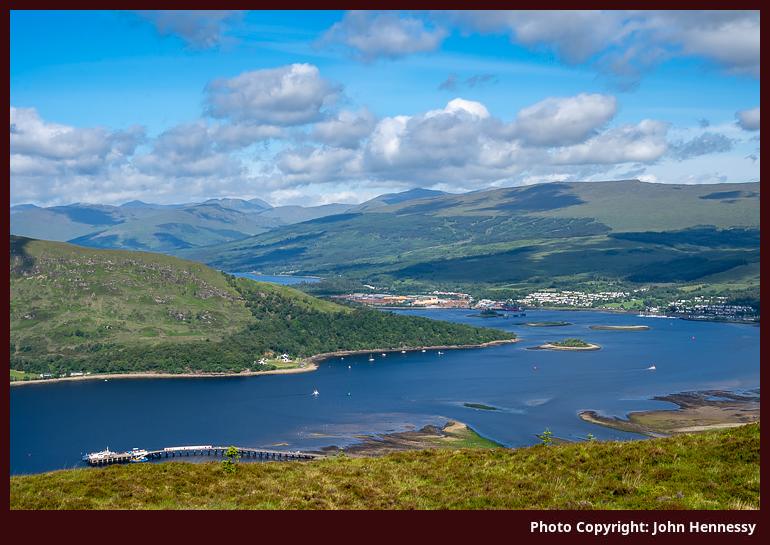 Looking towards Loch Eil from Cow Hill, Fort William, Lochaber, Scotland