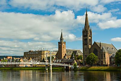 Click to enlarge: Old High Church & Free North Church, Inverness, Inverness-shire, Scotland