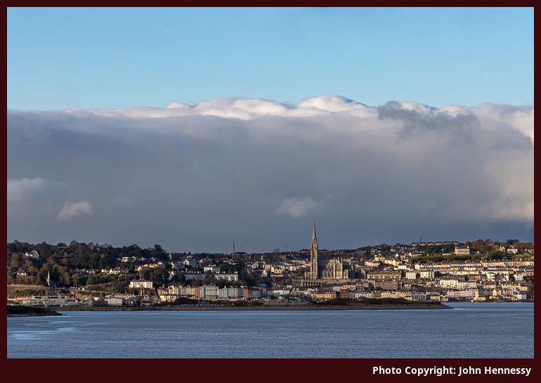 Cobh as seen from Curraghbinny Wood, Curraghbinny, Carrigaline, Co. Cork, Éire