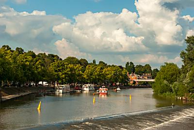 River Dee from the Old Dee Bridge, Chester, Cheshire, England