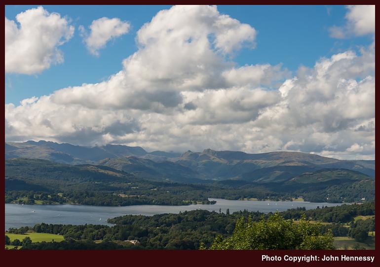 Looking towards Langdale Pikes from Orrest Head, Windermere, Cumbria, England