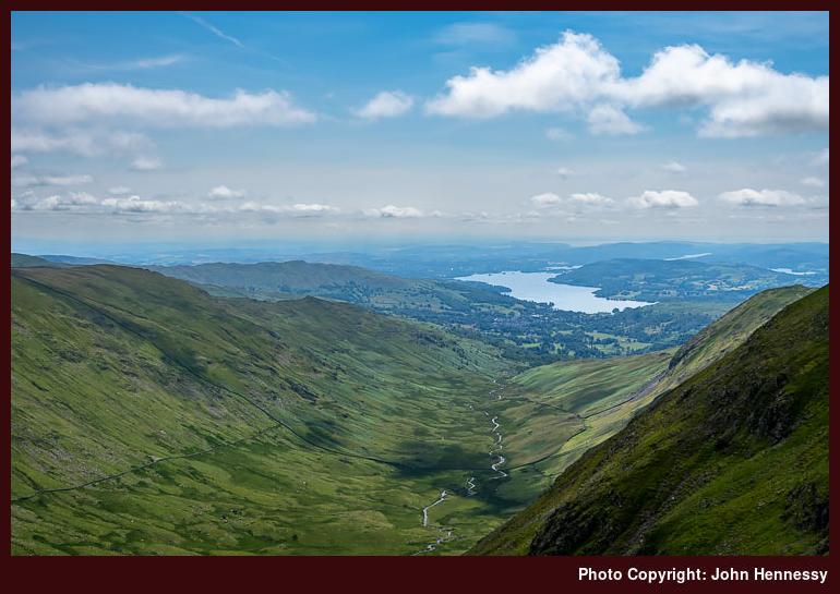 Looking towards Windermere from Great Rigg, Rydal, Cumbria, England
