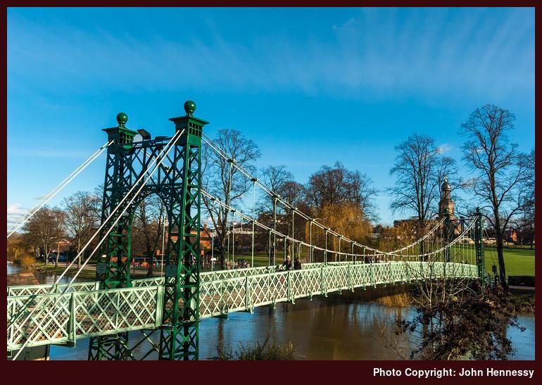 Porthill Foot Bridge, Shrewsbury,<br /> Shropshire, England
