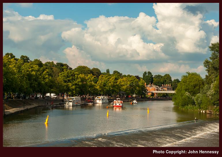 River Dee from the Old Dee Bridge, Chester, Cheshire, England