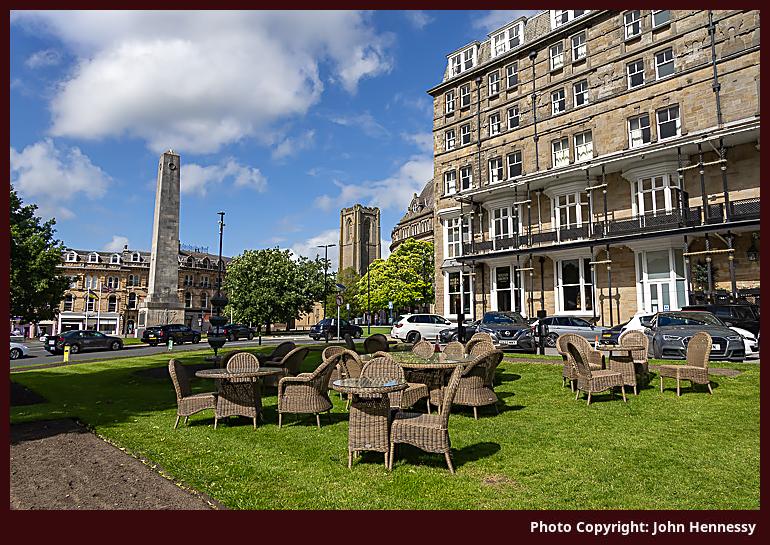 Looking towards the Cenotaph, Harrogate, North Yorkshire, England