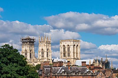 The Minster from the City Walls, York, North Yorkshire, England