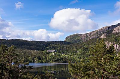 Looking back towards Preikestolhytta, Vatne, Rogaland