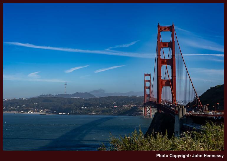 Golden Gate Bridge as seen from H. Dana Bowers Rest Area & Vista Point, San Francisco, California, U.S.A.