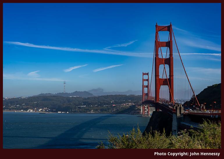 Golden Gate Bridge as seen from H. Dana Bowers Rest Area & Vista Point, San Francisco, California, U.S.A.