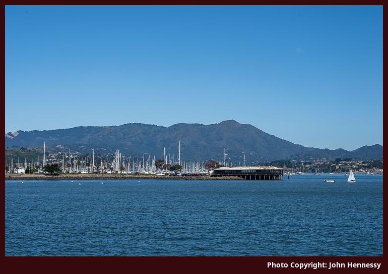 Looking at Mount Tamalpais from Sausalito, California, U.S.A.