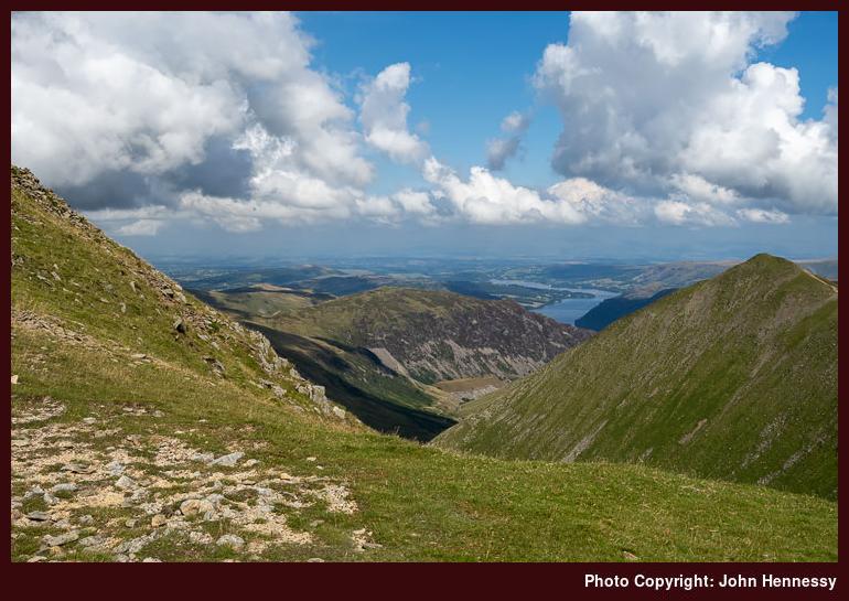 Looking towards Ullswater from near Helvellyn, Cumbria, England Looking towards Ullswater from near Helvellyn, Cumbria, England