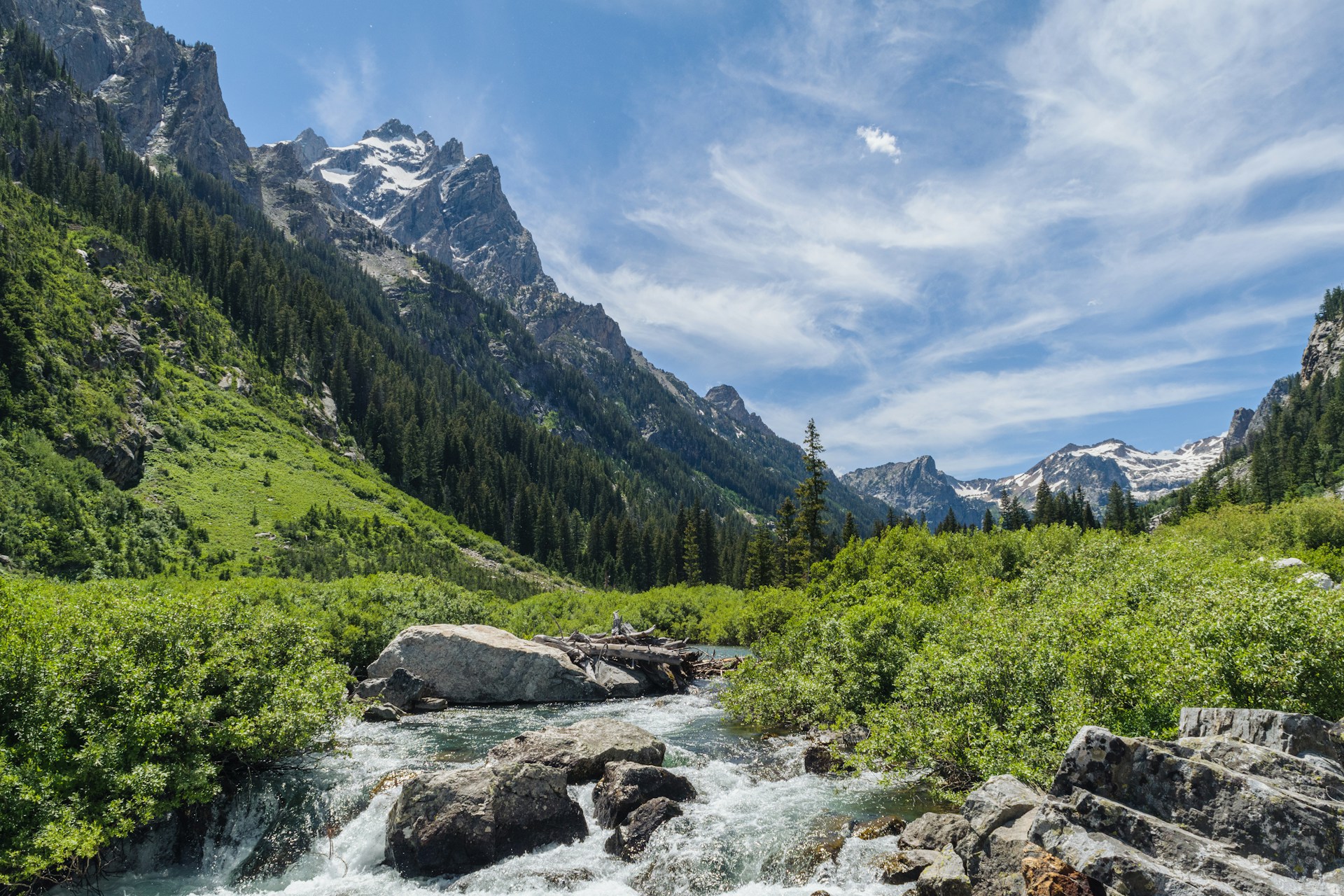 Cascade Canyon is a popular hiking destination located in Grand Teton National Park, Wyoming, USA.